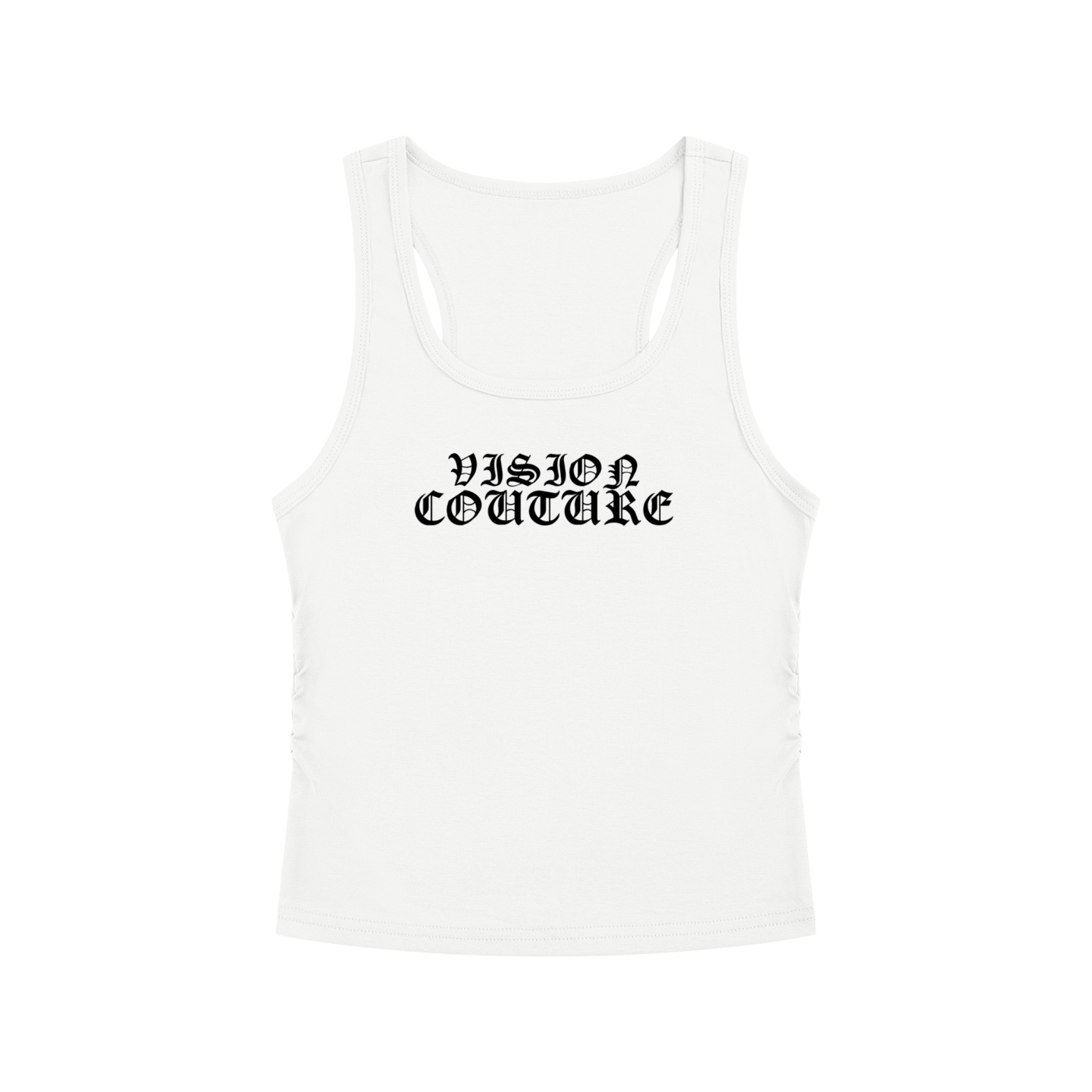 Women's White Ruched Tank Top