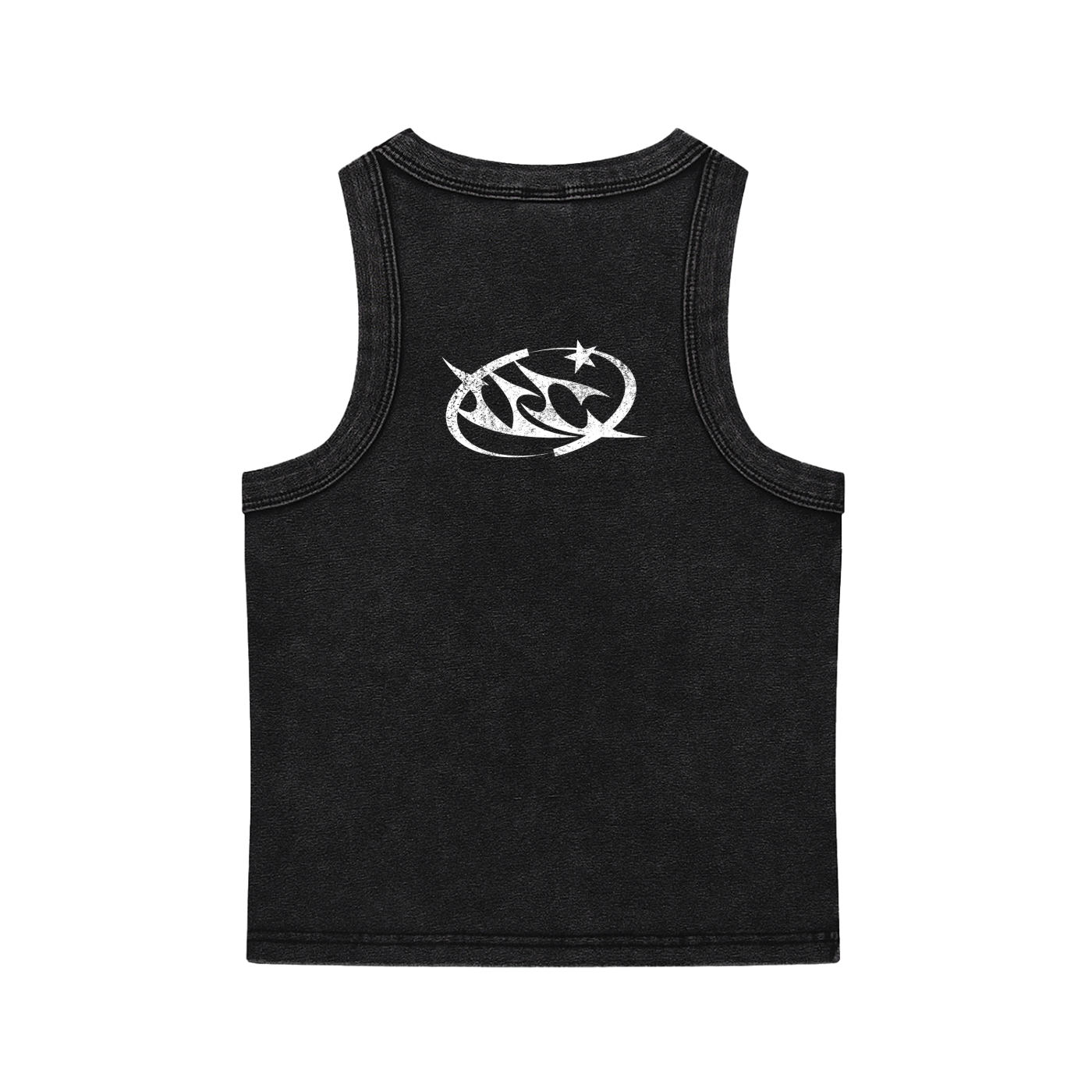 Women's Acid Wash Black Tank Top