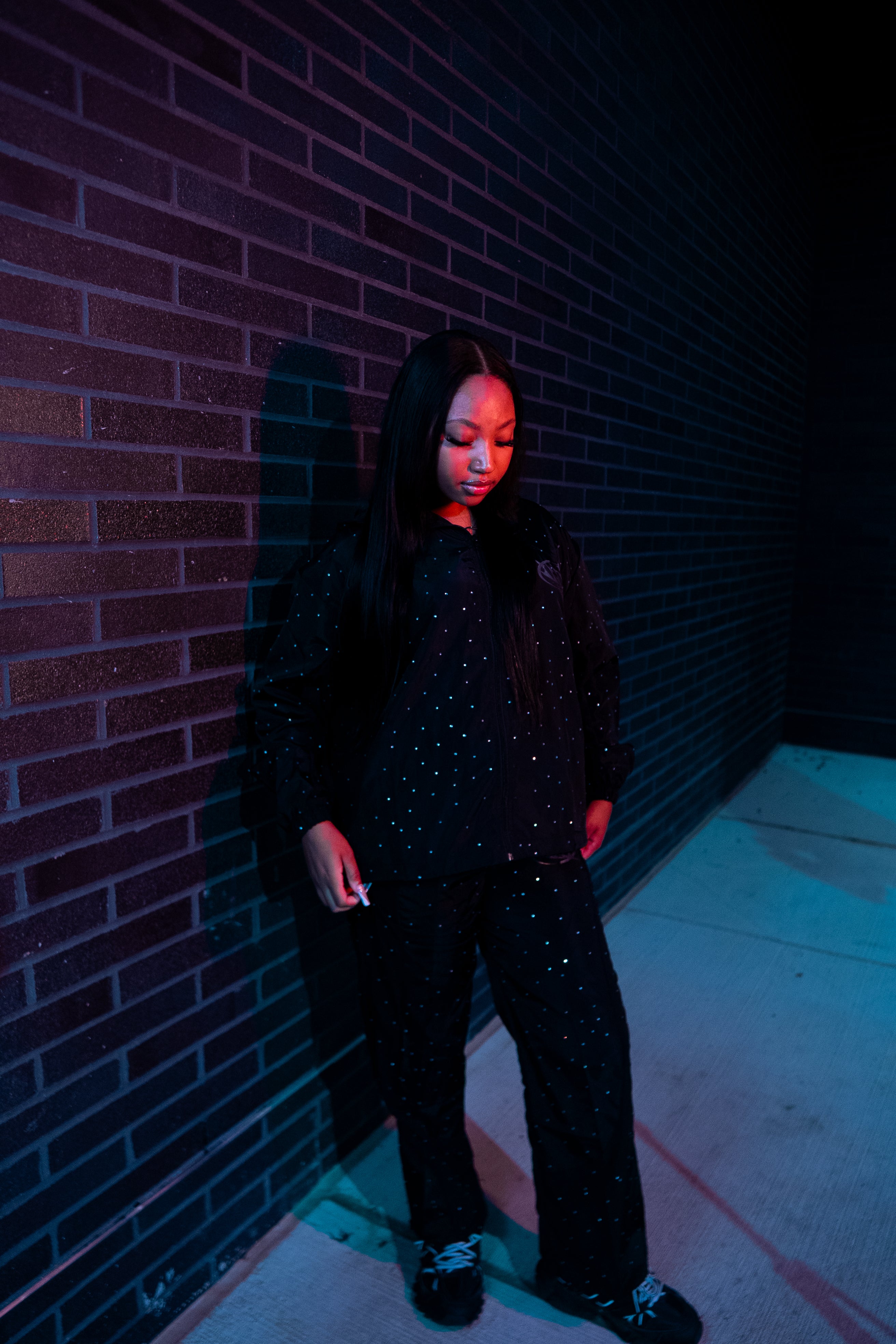 Vision Rhinestone windbreaker Jacket