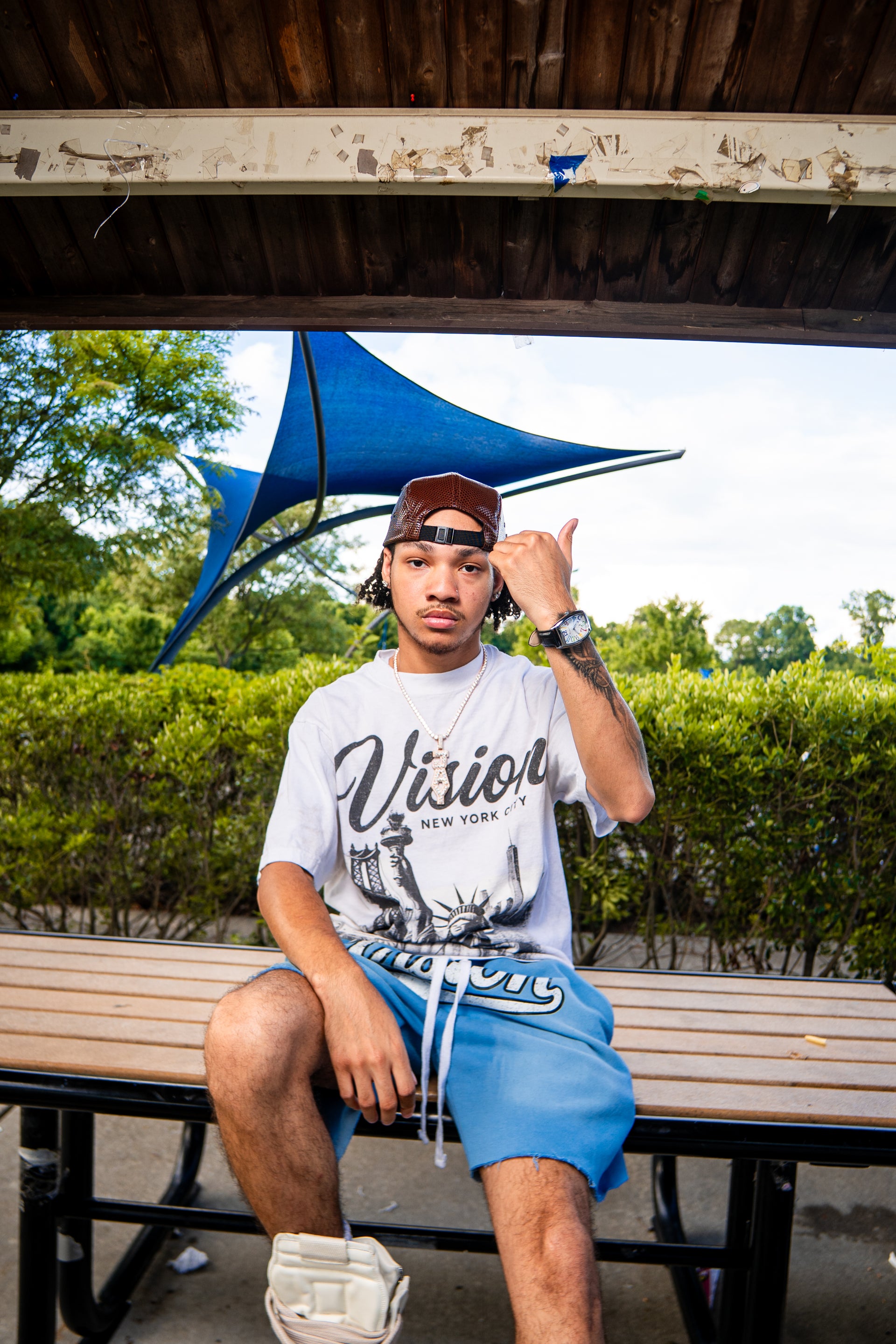 VISION SHORTS BABY BLUE