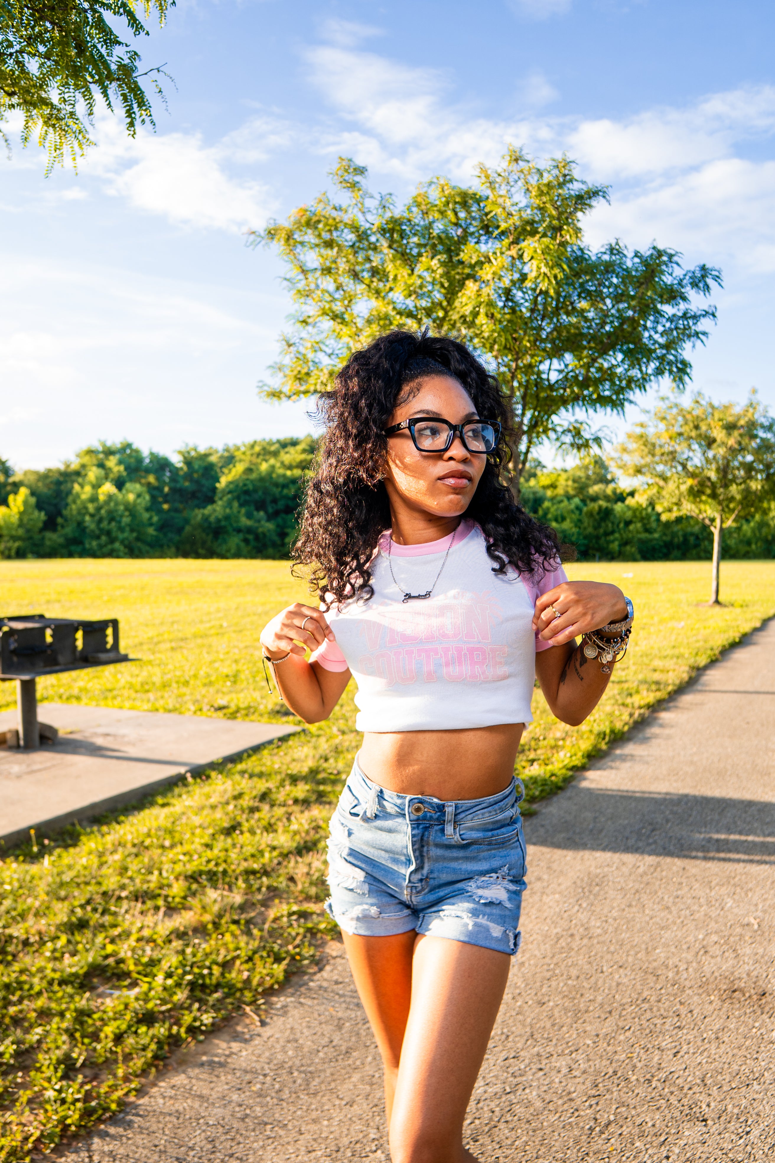 VISION COUTURE BABY TEE PINK