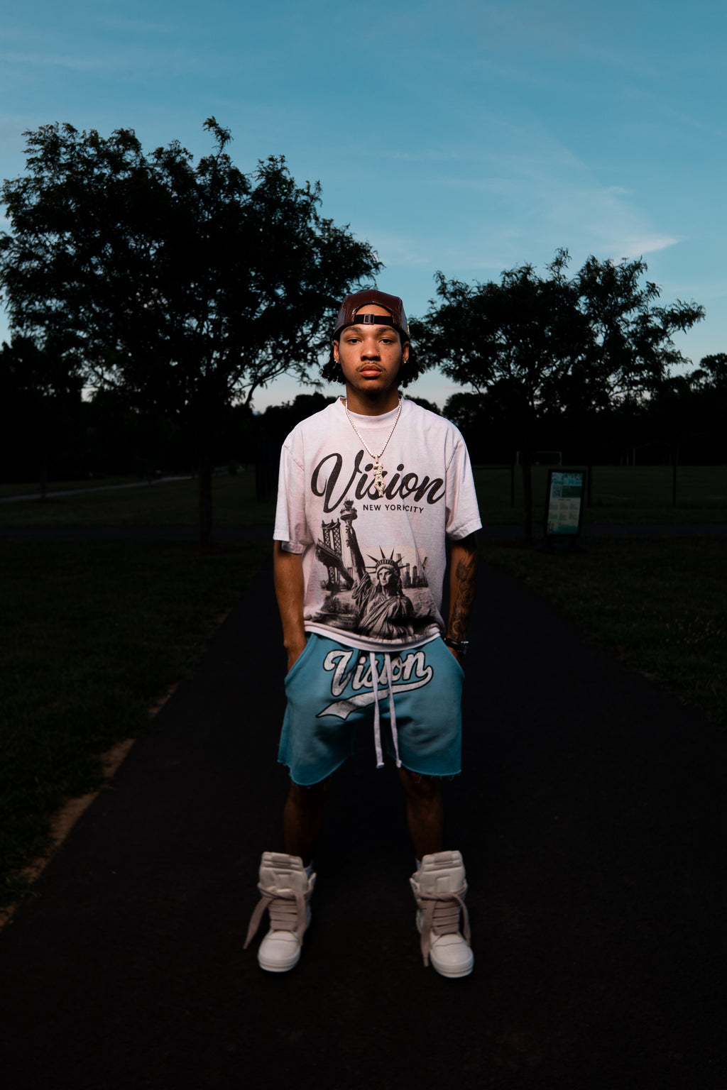 VISION SHORTS BABY BLUE