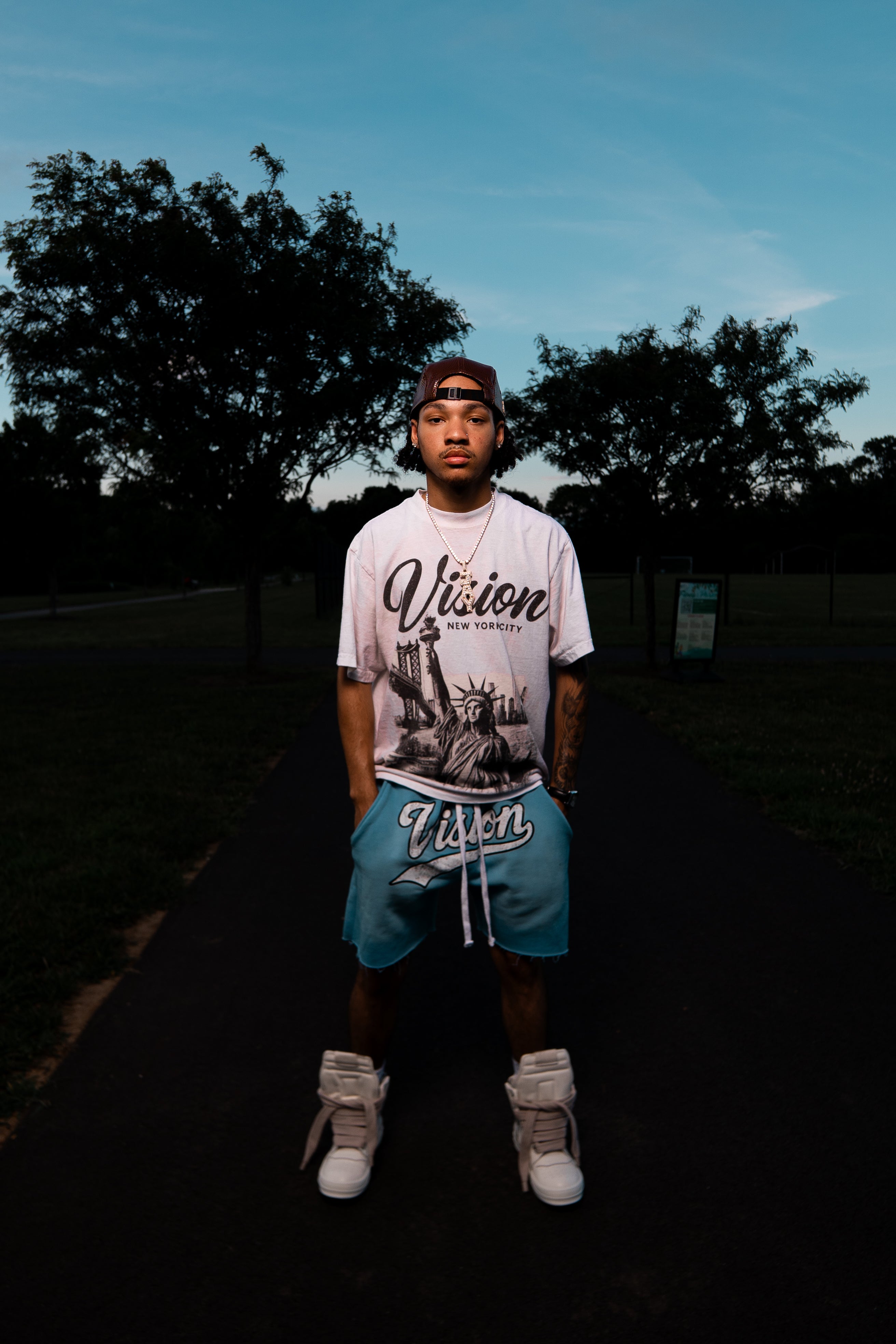 VISION SHORTS BABY BLUE