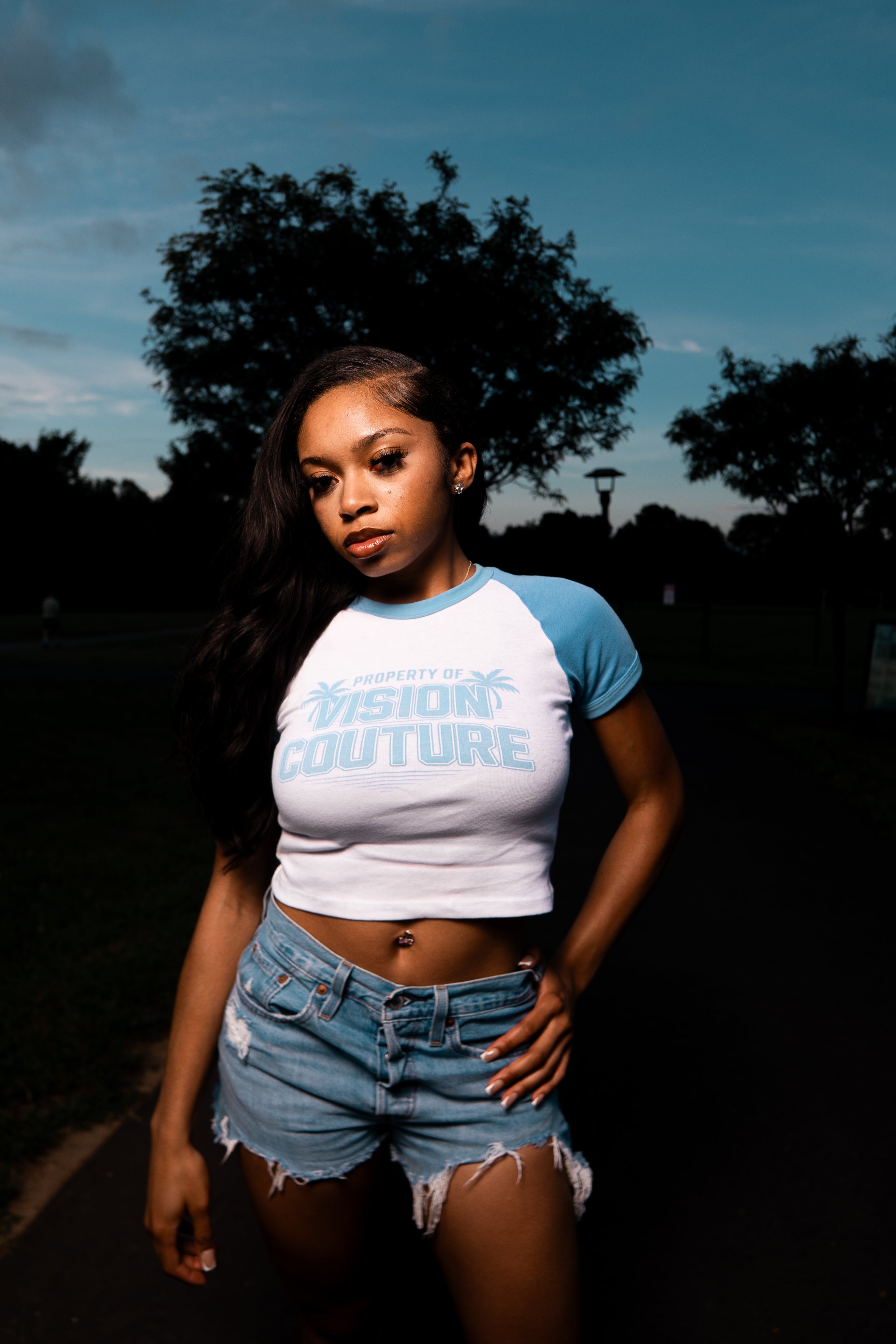 VISION COUTURE BABY TEE BABY BLUE