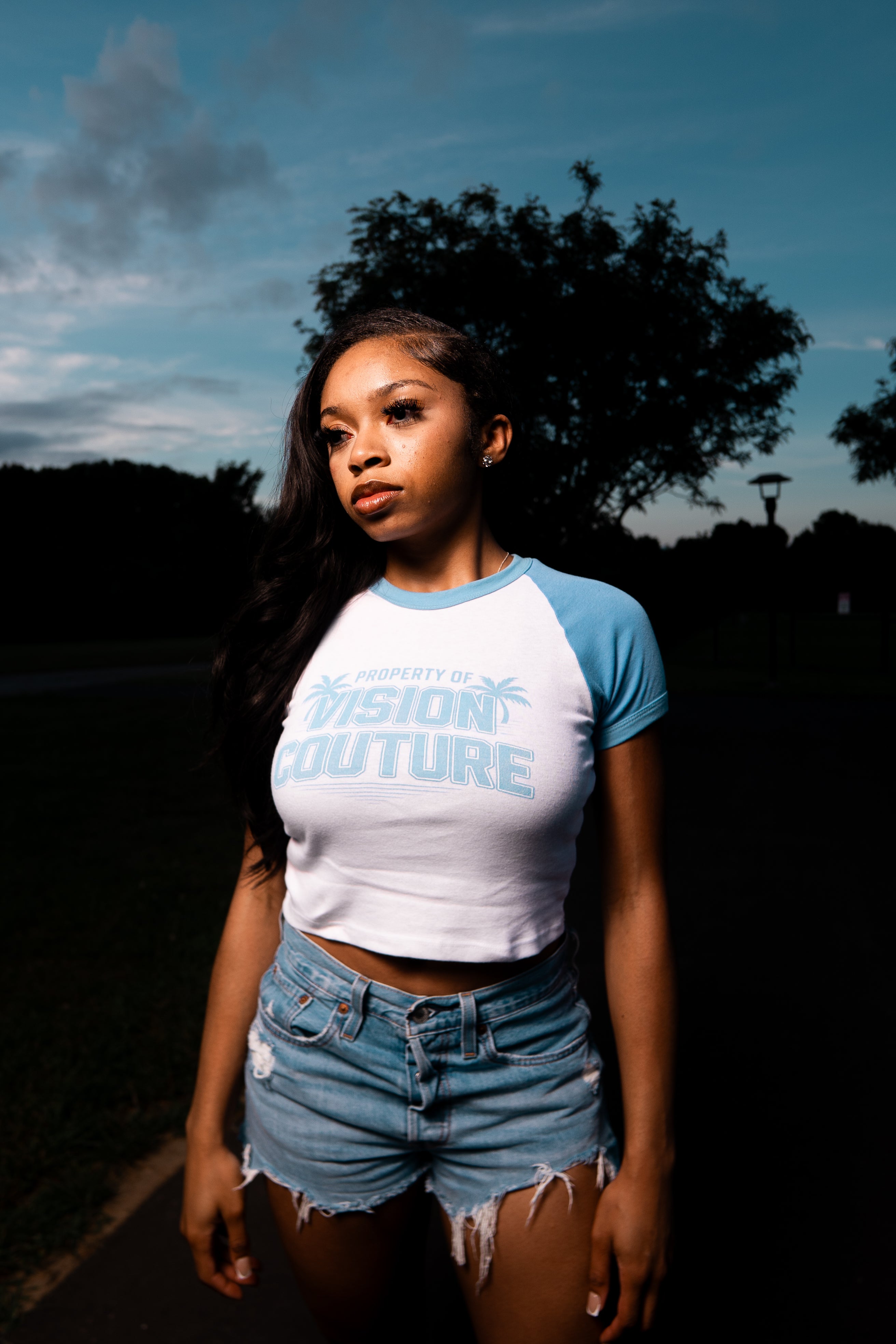 VISION COUTURE BABY TEE BABY BLUE