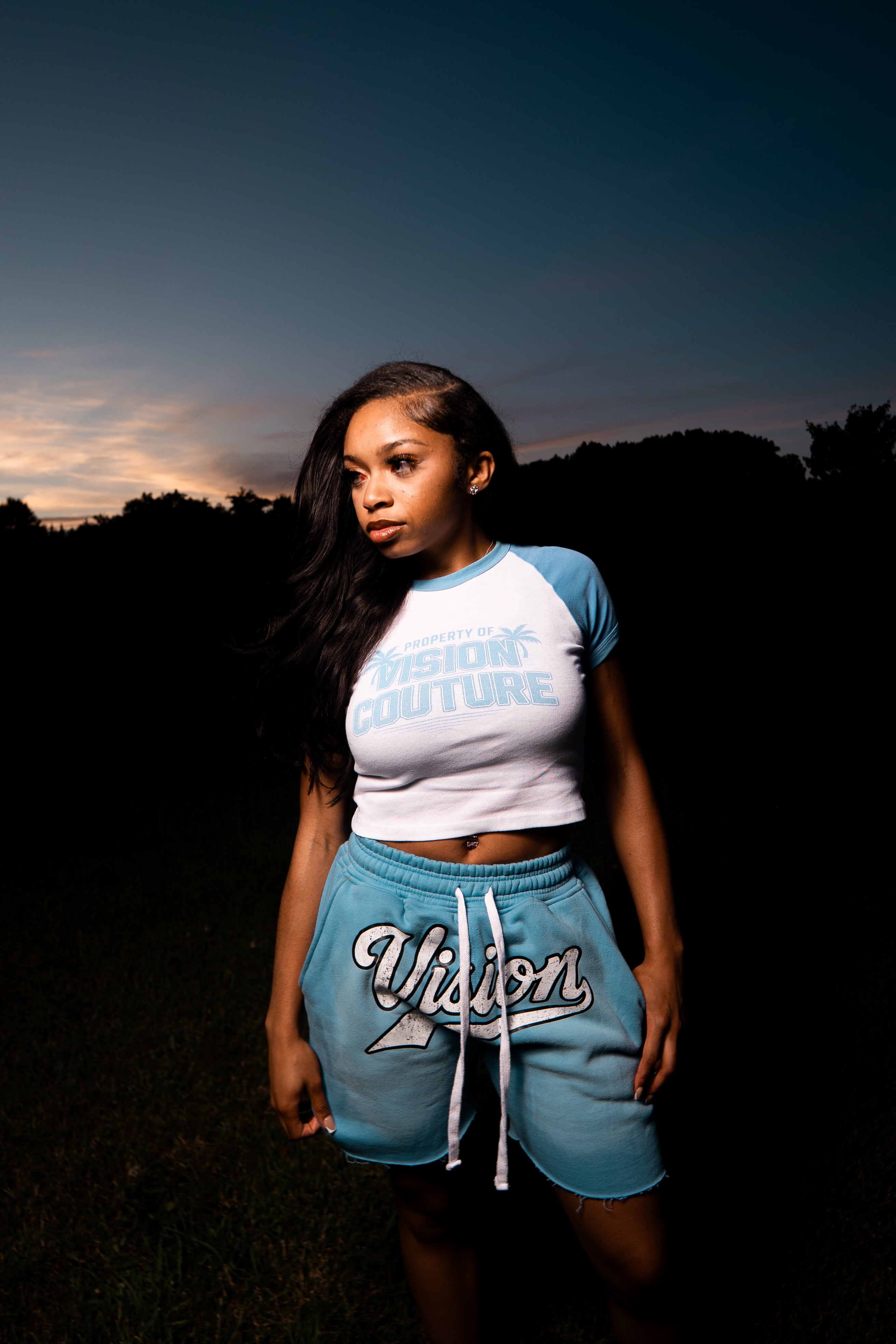 VISION SHORTS BABY BLUE