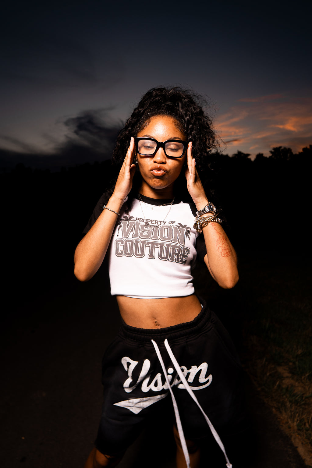 VISION COUTURE BABY TEE BLACK