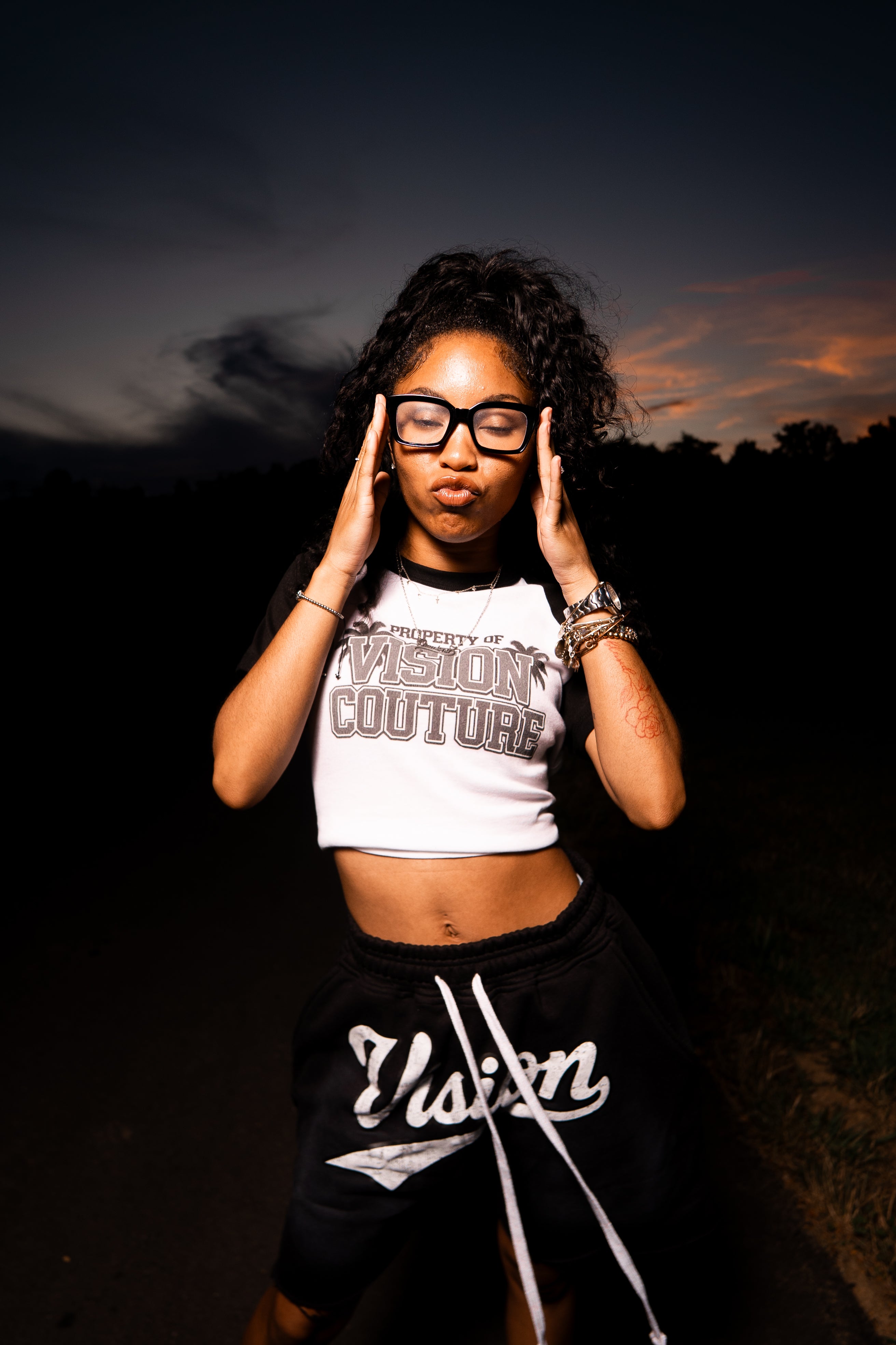 VISION COUTURE BABY TEE BLACK